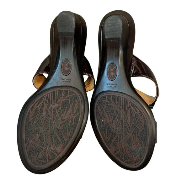 Sofft Heels Sandals Womens 8 Brown Beaded Leather Vacation Beach Wedding Comfort - Picture 6 of 8